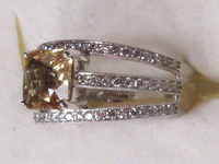 Image 3 of 8 of a N/A PLATINUM SAPPHIRE CORUNDUM AND DIAMOND RING