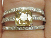 Image 4 of 8 of a N/A PLATINUM SAPPHIRE CORUNDUM AND DIAMOND RING