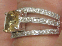 Image 5 of 8 of a N/A PLATINUM SAPPHIRE CORUNDUM AND DIAMOND RING