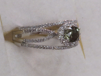Image 4 of 9 of a N/A PLATINUM ALEXANDRITE CHRYSOBERYL AND DIAMOND RING