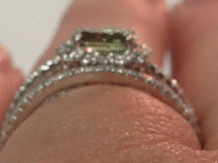 Image 8 of 9 of a N/A PLATINUM ALEXANDRITE CHRYSOBERYL AND DIAMOND RING
