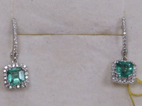 Image 1 of 3 of a N/A 14K WHITE GOLD EMERALD & DIAMOND
