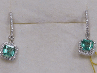 Image 2 of 3 of a N/A 14K WHITE GOLD EMERALD & DIAMOND