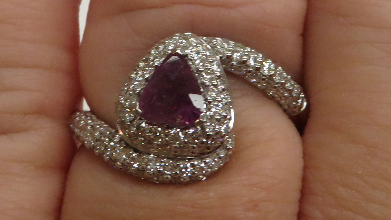 3rd Image of a N/A PLATINUM KASHMIR SAPPHIRE & DIAMOND