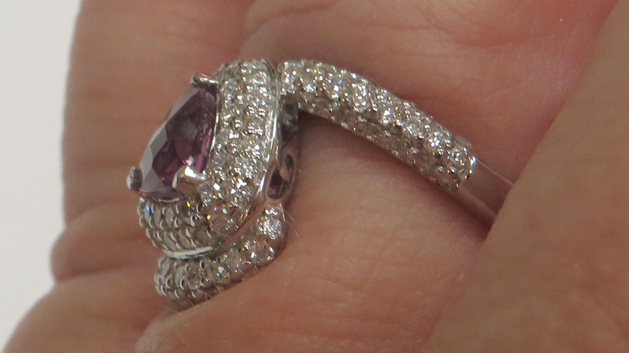 4th Image of a N/A PLATINUM KASHMIR SAPPHIRE & DIAMOND