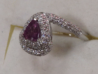 Image 2 of 8 of a N/A PLATINUM KASHMIR SAPPHIRE & DIAMOND