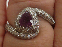 Image 4 of 8 of a N/A PLATINUM KASHMIR SAPPHIRE & DIAMOND