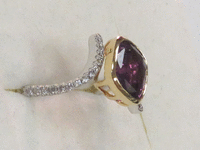 Image 2 of 7 of a N/A 18K GOLD SAPPHIRE & DIAMOND RING