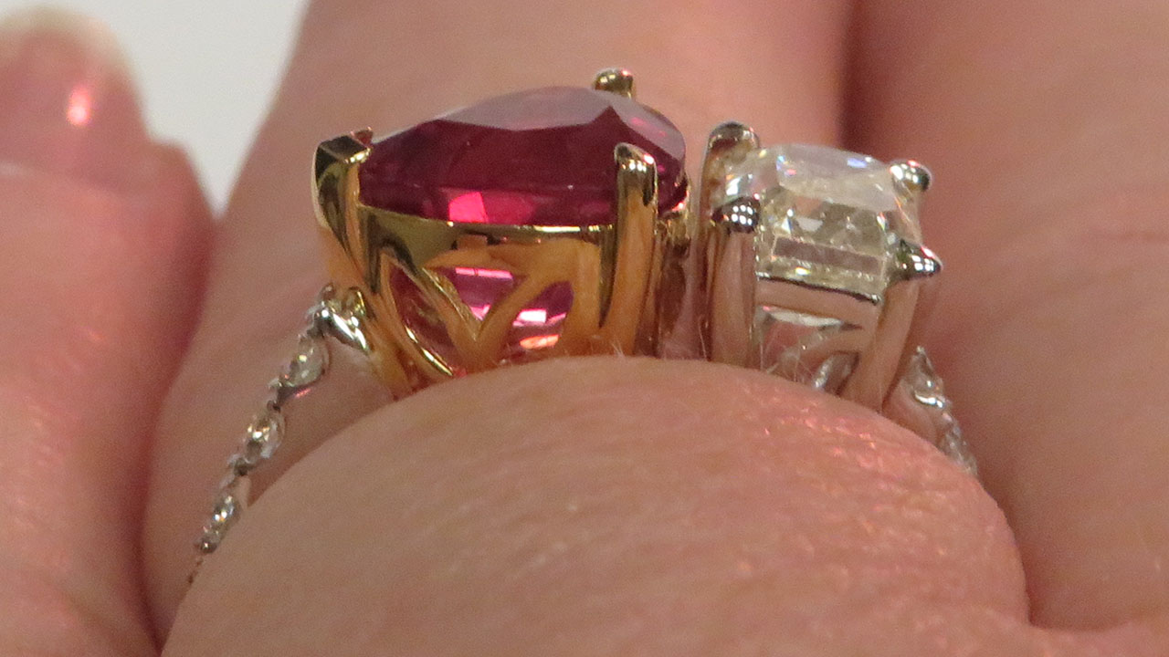 4th Image of a N/A 18K RUBY CORUNDUM AND DIAMOND