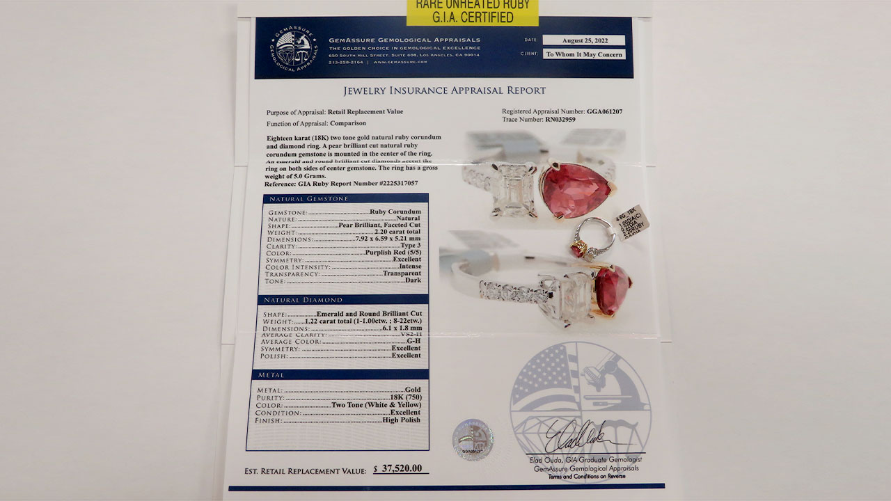 5th Image of a N/A 18K RUBY CORUNDUM AND DIAMOND
