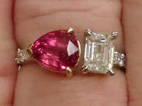 Image 2 of 6 of a N/A 18K RUBY CORUNDUM AND DIAMOND