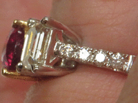Image 3 of 6 of a N/A 18K RUBY CORUNDUM AND DIAMOND