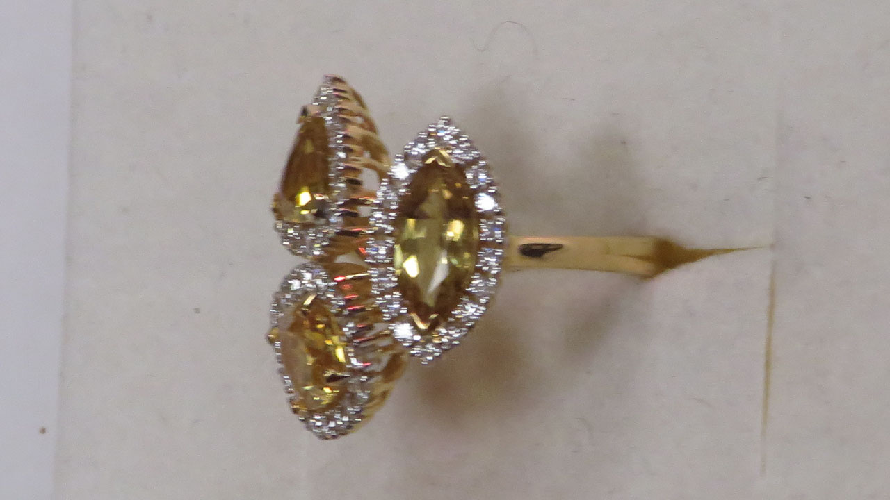 2nd Image of a N/A 18K GOLD YELLOW SAPPHIRE & DIAMOND