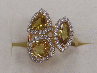 Image 1 of 8 of a N/A 18K GOLD YELLOW SAPPHIRE & DIAMOND