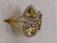 Image 2 of 8 of a N/A 18K GOLD YELLOW SAPPHIRE & DIAMOND