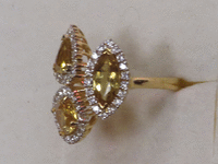 Image 3 of 8 of a N/A 18K GOLD YELLOW SAPPHIRE & DIAMOND
