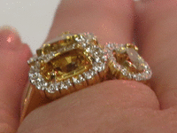 Image 7 of 8 of a N/A 18K GOLD YELLOW SAPPHIRE & DIAMOND