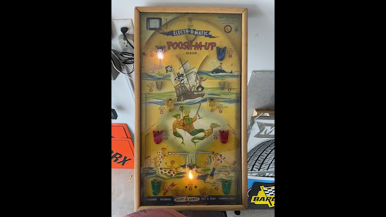 0th Image of a N/A ANTIQUE TABLETOP PINBALL MACHINE WITH ORIGINAL BOX