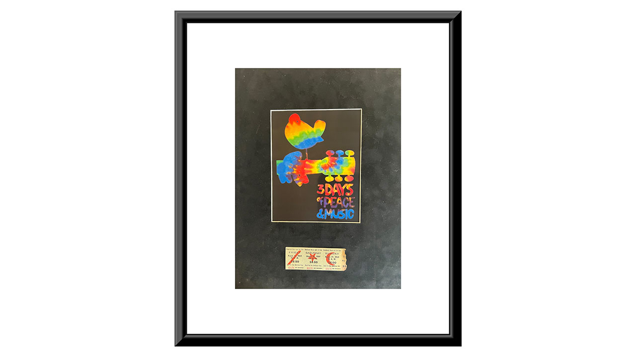 0th Image of a N/A WOODSTOCK ORIGINAL TICKET CUSTOM MATTED AND FRAMED