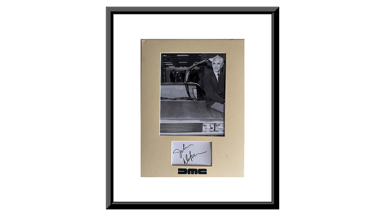 0th Image of a N/A JOHN DELOREAN ORIG SIGNATURE CUSTOM MATTED & FRAMED