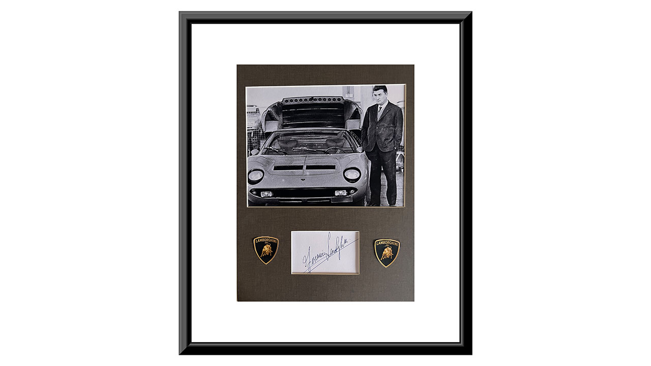 0th Image of a N/A FERRUCCIO LAMBORGHIN ORIG SIGNATURE CUSTOM MATTED & FRAMED