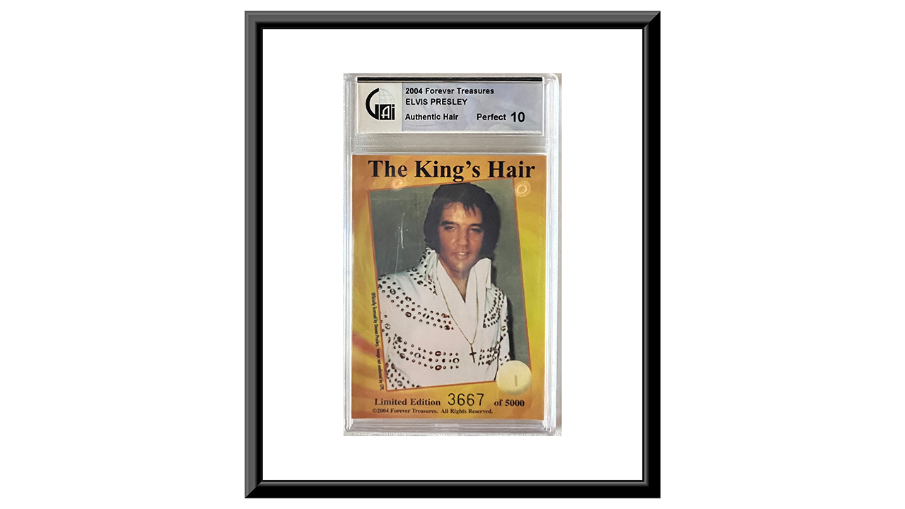 0th Image of a N/A ELVIS PRESLEY HAIR FOLLICLE.  GLOBAL AUTHENTICS SLABBED