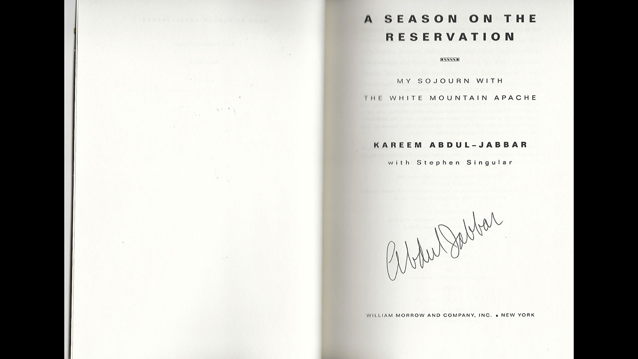 1st Image of a N/A A SEASON ON THE RESERVATION KAREEM ABDUL-JABAR SIGNED