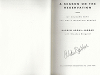 Image 2 of 2 of a N/A A SEASON ON THE RESERVATION KAREEM ABDUL-JABAR SIGNED