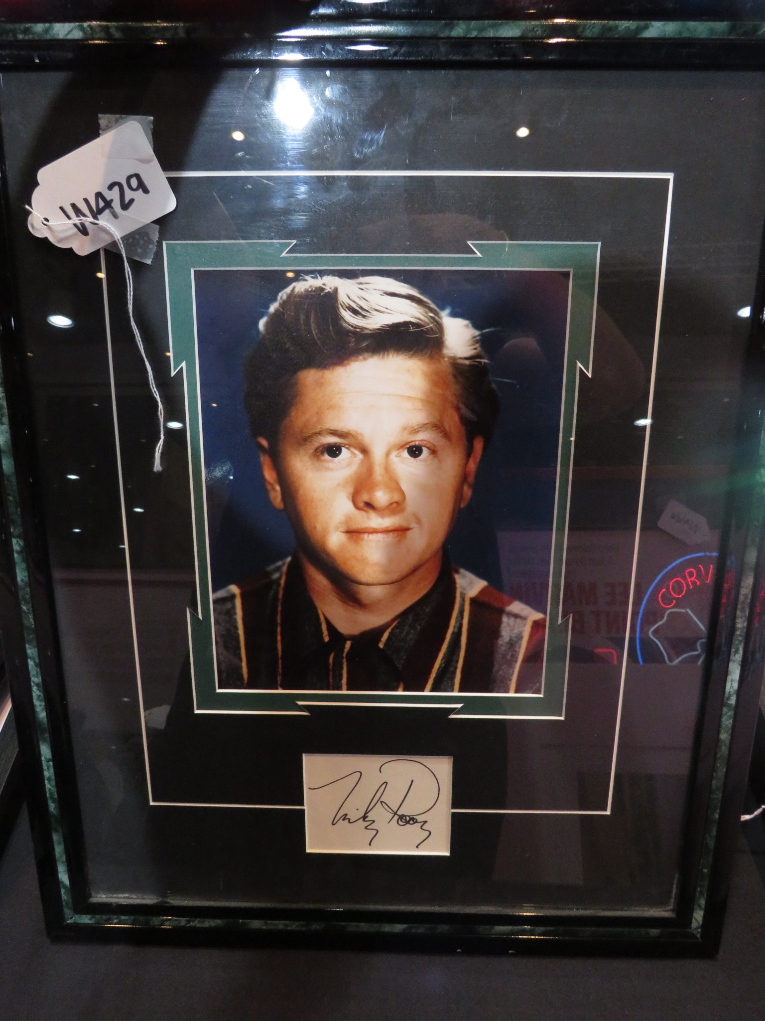 1st Image of a N/A MICKEY ROONEY ORIGINAL SIGNATURE IN FRAMED COLLAGE