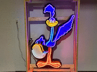 Image 1 of 5 of a N/A ROAD RUNNER TIN NEON SIGN