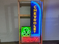 Image 1 of 5 of a N/A CHEVROLET FELIX TIN ANIMATED NEON SIGN