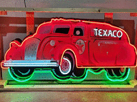 Image 1 of 2 of a N/A TEXACO TANKER TRUCK TIN NEON