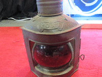 Image 1 of 1 of a N/A VINTAGE PORT LANTERN ORIGINAL LAMP AND REFLECTOR INSIDE