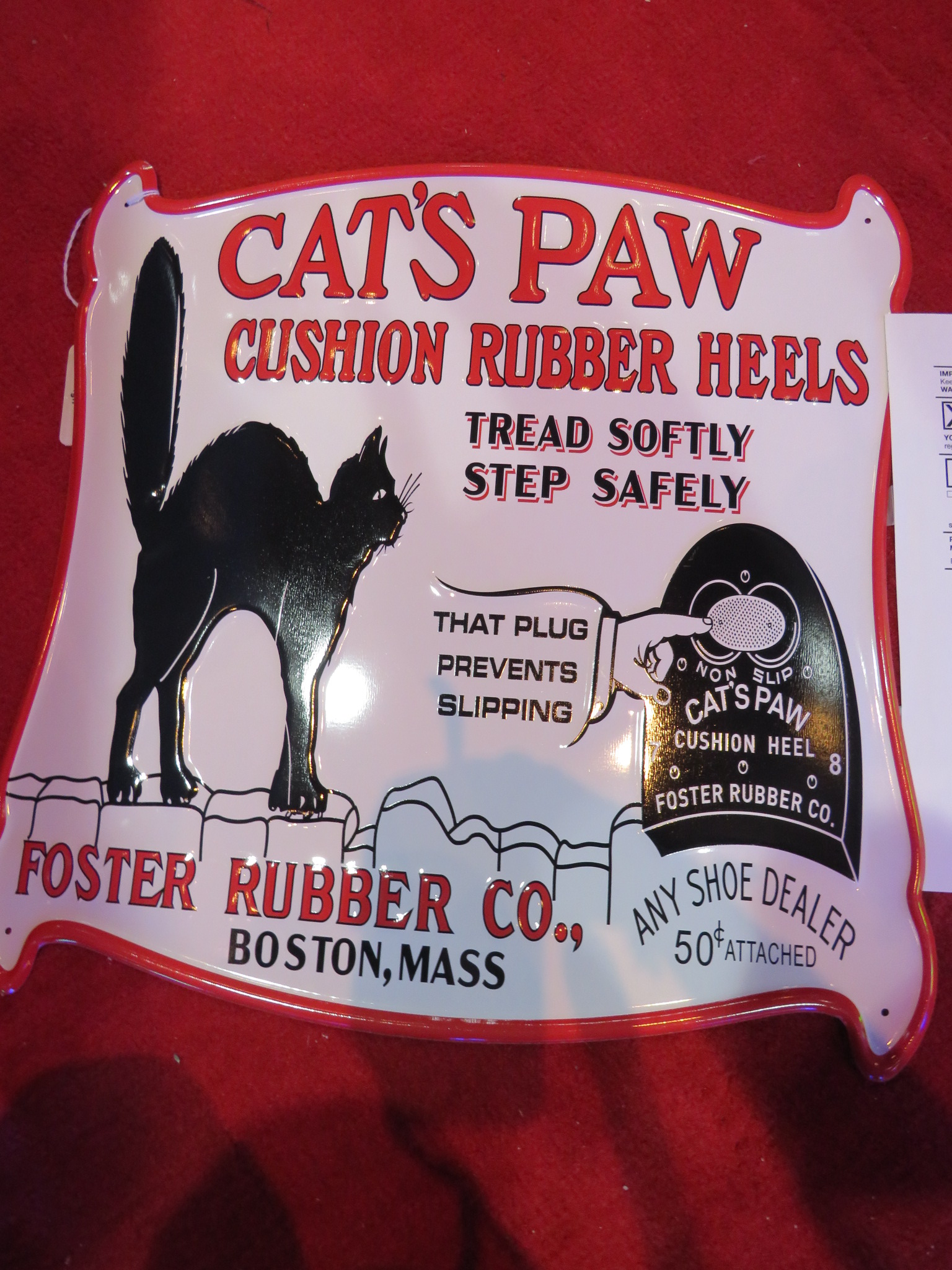 0th Image of a N/A CAT'S PAW STEEL SIGN EMBOSSED CAT'S PAW CUSHION RUBBER HEELS STEEL SIGN
