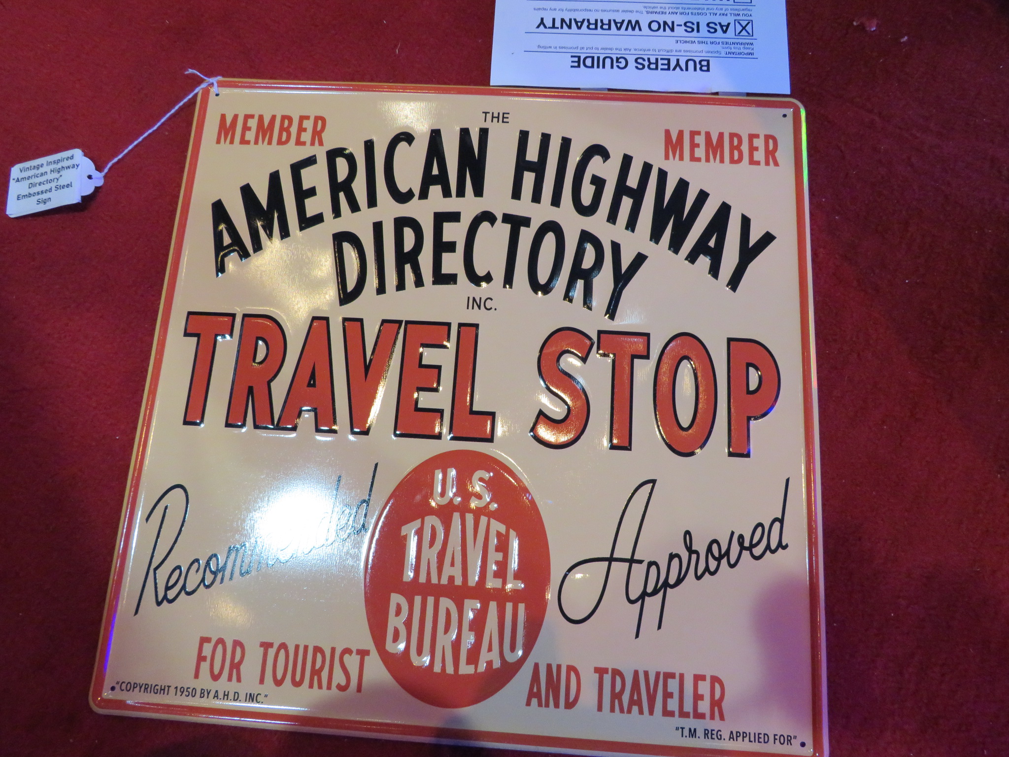 0th Image of a N/A AMERICAN STEEL SIGN EMBOSSED AMERICAN HIGHWAY DIRECTORY STEEL SIGN