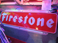 Image 1 of 1 of a N/A FIRESTONE TIRES SIGN BEAUTIFUL ORIGINAL LARGE 19050'S FIRESTONE TIRES