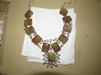 Image 1 of 1 of a N/A HEAVY SILVER ONYX STATEMENT NECKLACE