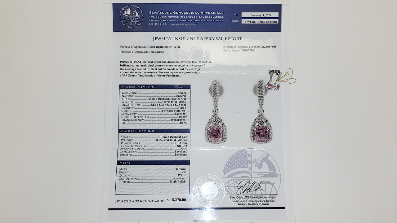 4th Image of a N/A PLATINUM NATURAL SPINEL & DIAMOND