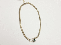 Image 4 of 6 of a N/A 14K YELLOW GLD NATURAL EMERALD BERYL & DIAMOND