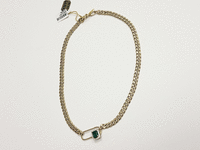 Image 5 of 6 of a N/A 14K YELLOW GLD NATURAL EMERALD BERYL & DIAMOND