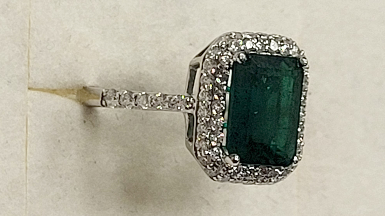 2nd Image of a N/A PLATINUM NATURAL EMERALD & DIAMOND