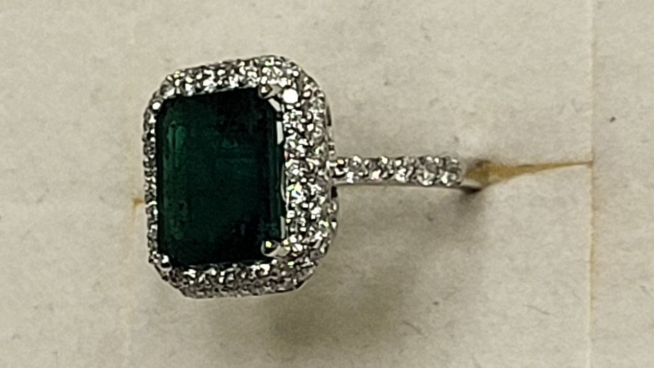 3rd Image of a N/A PLATINUM NATURAL EMERALD & DIAMOND