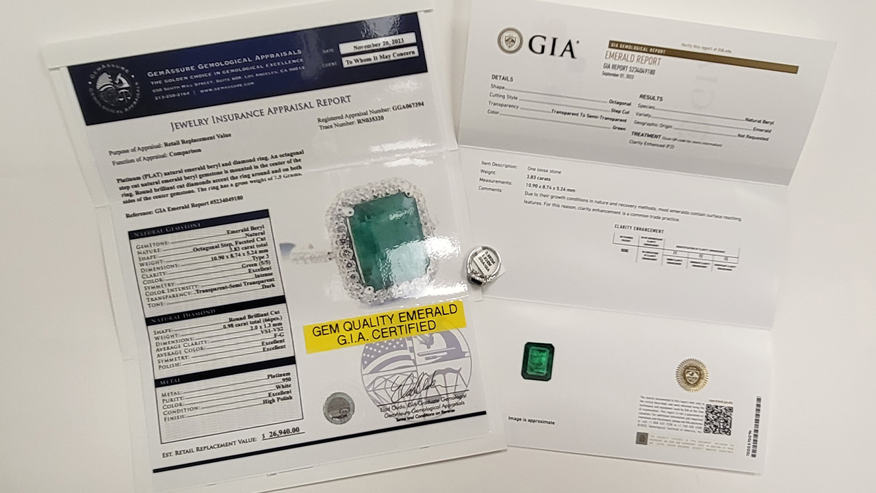 9th Image of a N/A PLATINUM NATURAL EMERALD & DIAMOND