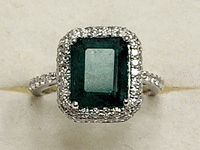 Image 5 of 10 of a N/A PLATINUM NATURAL EMERALD & DIAMOND