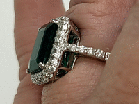 Image 8 of 10 of a N/A PLATINUM NATURAL EMERALD & DIAMOND