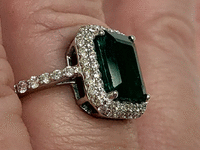 Image 9 of 10 of a N/A PLATINUM NATURAL EMERALD & DIAMOND