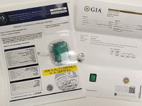 Image 10 of 10 of a N/A PLATINUM NATURAL EMERALD & DIAMOND