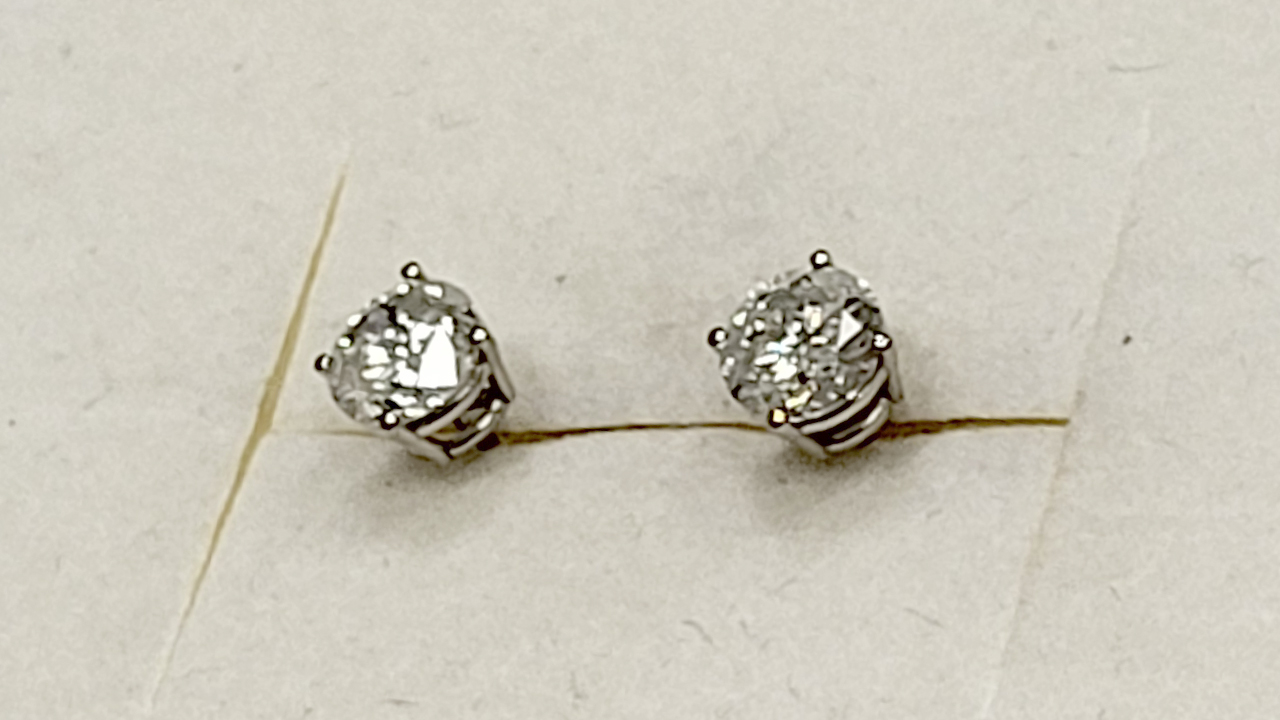 3rd Image of a N/A 14K WHITE GOLD DIAMOND STUD