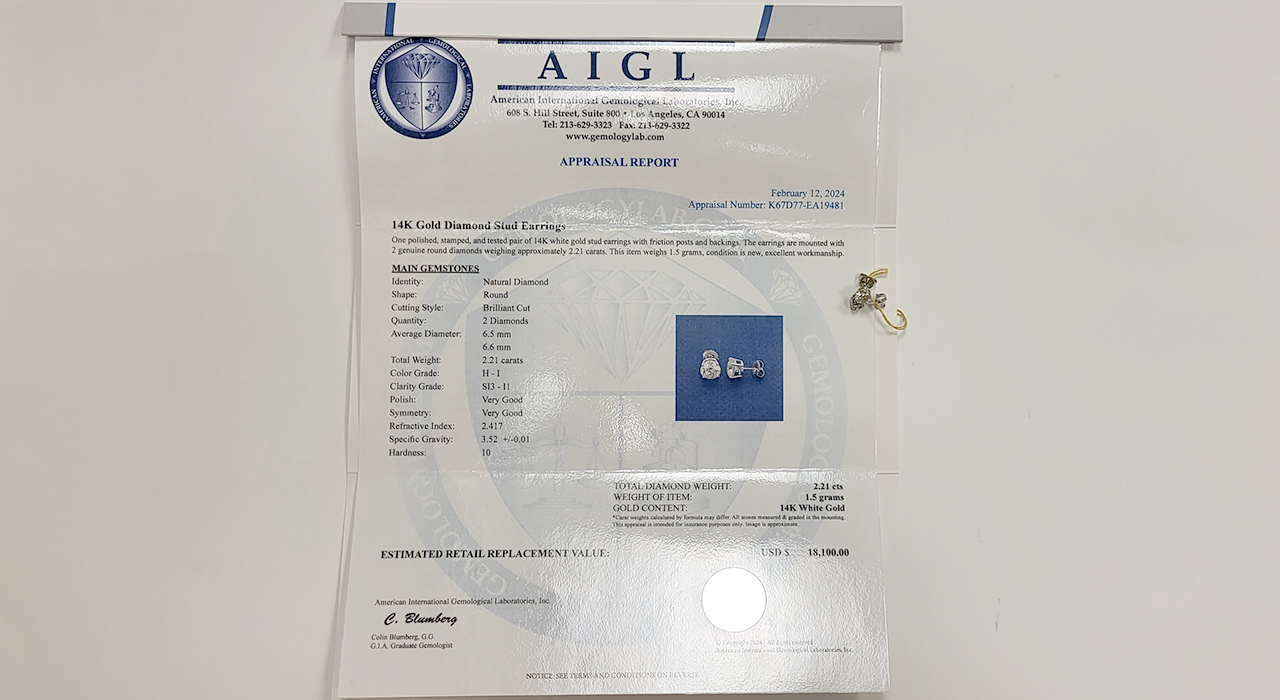 4th Image of a N/A 14K WHITE GOLD DIAMOND STUD