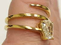 Image 14 of 15 of a N/A 18K YELLOW GLD CALF STEP DIAMOND